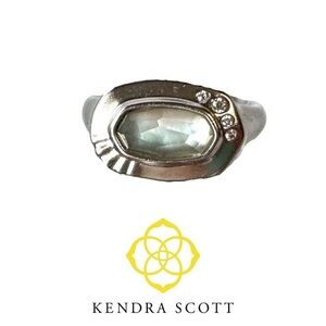 Kendra Scott Silver and White Gemstone Ring
